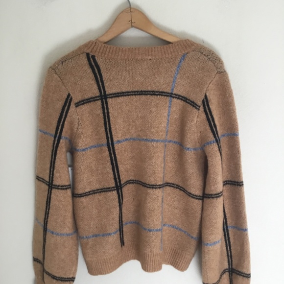 $60! MOD LUSIVE Plaid Balloon Sleeve Pullover Sweater: New with Tags! Size SMALL - Picture 2 of 5